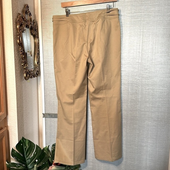 Escada Cotton Silk Blend tan with fun waist slight stretch pants sz 40 / us 10 - Picture 9 of 12